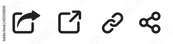 Obraz share icon set. Share arrow, link, connection icon. Vector EPS 10