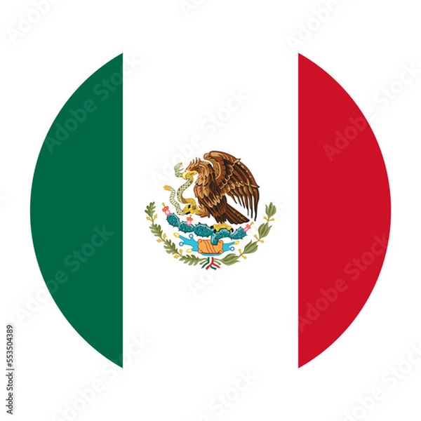 Fototapeta Mexico Flat Rounded Flag with Transparent Background