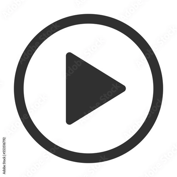 Obraz video player icon vector black