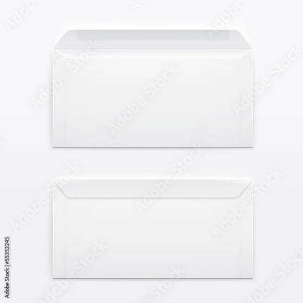 Fototapeta Blank envelopes on gray background.