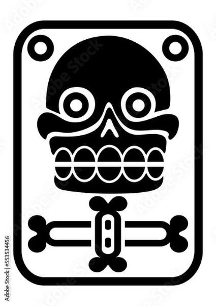 Obraz Aztec stamp with skull