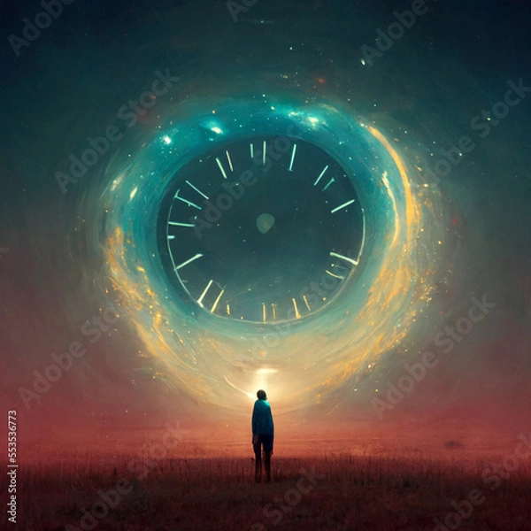 Fototapeta "Time" Poster ilustration design - Generated by Generative AI