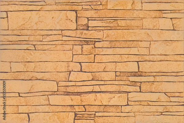 Obraz Abstract pattern stone tiles sand yellow wall texture background