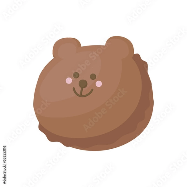 Obraz Cute bear face macaron dessert