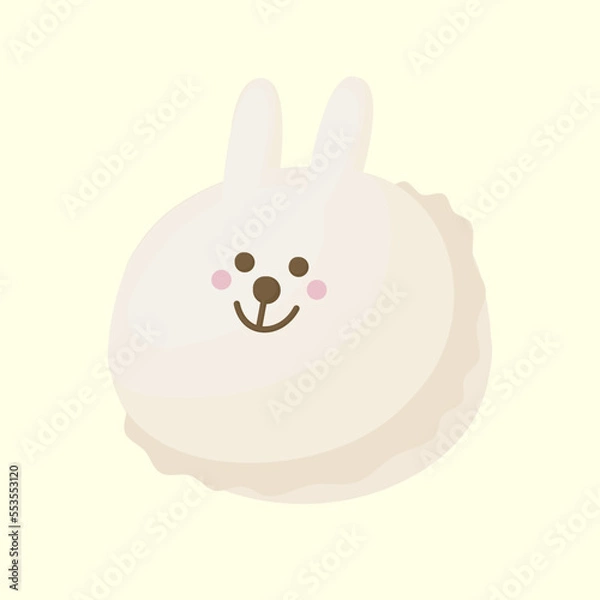 Obraz Cute rabbit macaron dessert