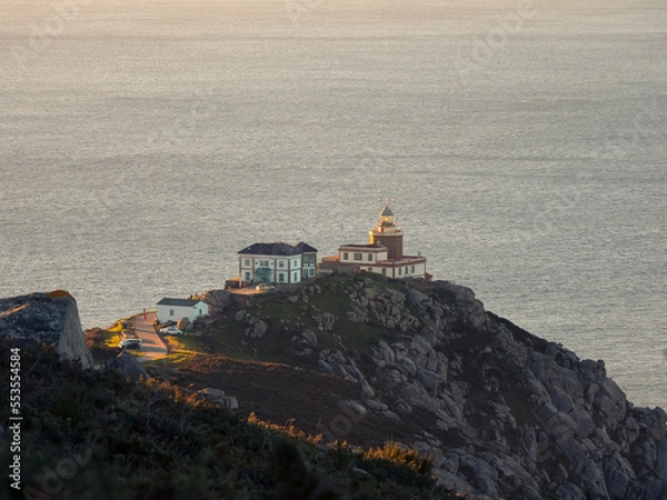 Fototapeta Finisterre Cape Lighthouse, Costa da Morte, Galicia, Spain. One of the most famous Lighthouse in Western Europe. Last stage in the Camino de Santiago.