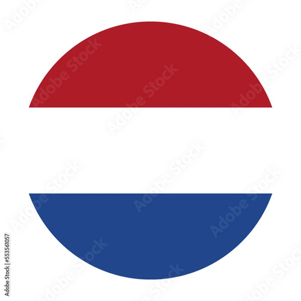 Fototapeta Netherlands Flat Rounded Flag with Transparent Background