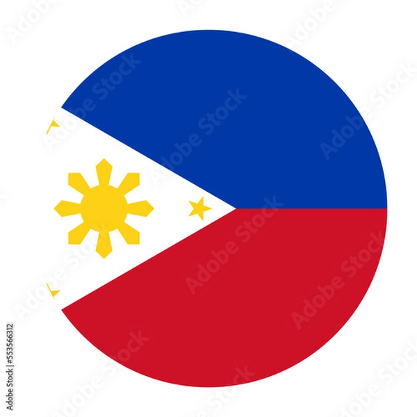 Fototapeta Philippines Flat Rounded Flag Icon with Transparent Background