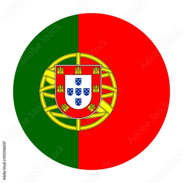 Fototapeta Portugal Flat Rounded Flag Icon with Transparent Background