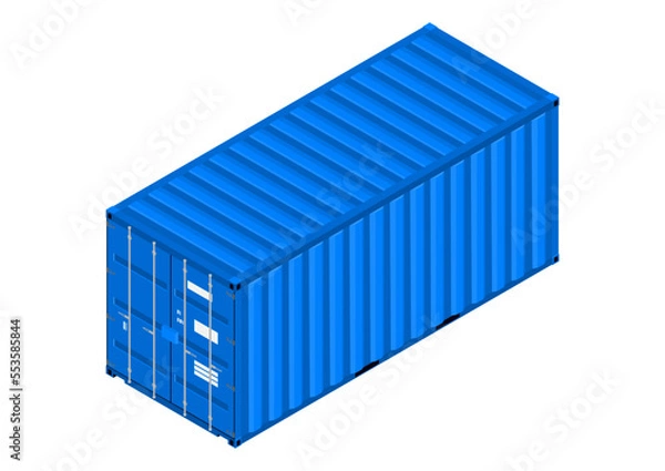Fototapeta Intermodal container. Isometric view of a shipping container. Vector.