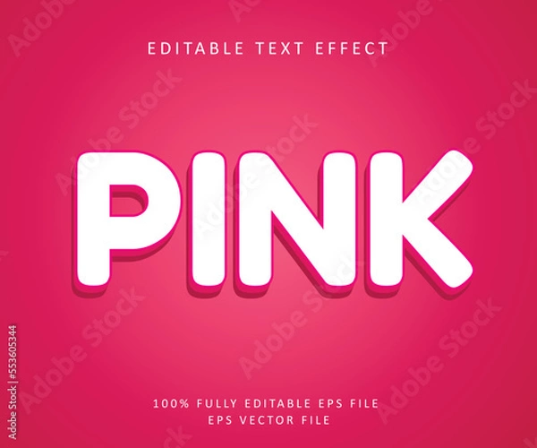 Obraz Pink logo editable text effect