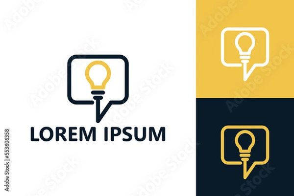 Fototapeta Bulb idea talk logo template design vector