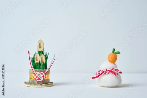 Obraz お正月飾りとコピースペース