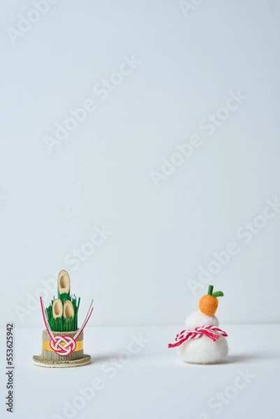 Obraz お正月飾りとコピースペース