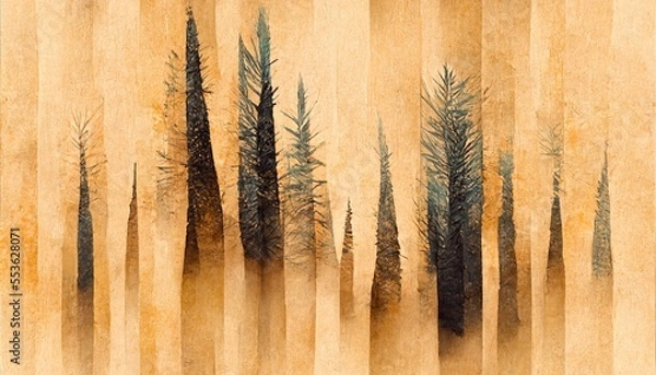 Obraz Pine wood texture background, Generative AI