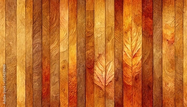 Obraz Maple wood texture background, Generative AI