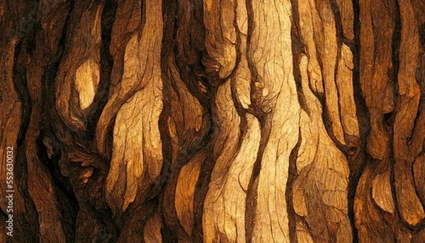 Obraz Oak wood texture background, Generative AI