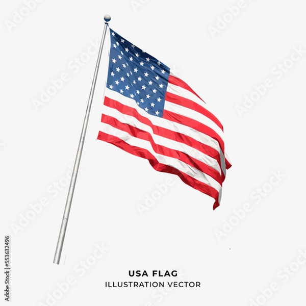 Fototapeta colored usa flag illustration vector