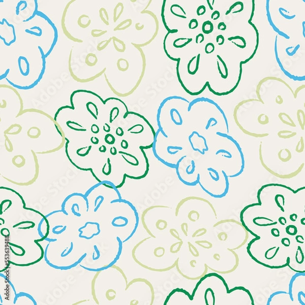 Obraz White abstract multi-colored floral vector repeat