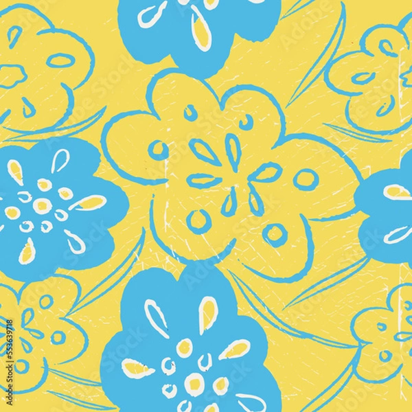 Obraz Vector yellow background pattern with blue