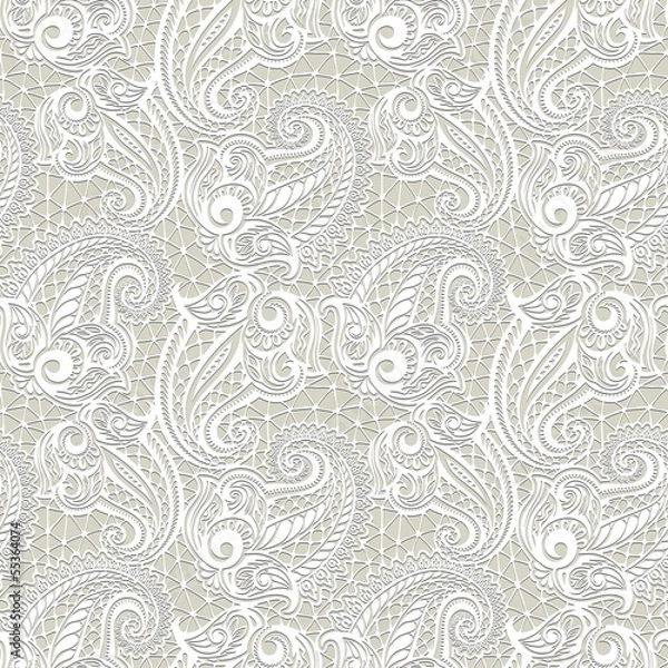 Obraz Paisley seamless lace pattern