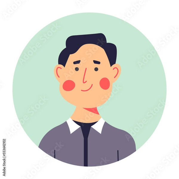 Obraz Middle aged male character portrait in circle vector