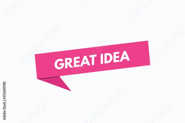 Fototapeta great idea button vectors. sign label speech bubble great idea
