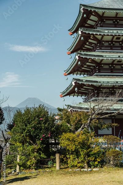 Obraz 富士山と五重塔