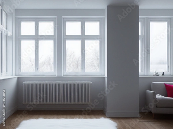 Obraz Cozy empty room with window in Denmark