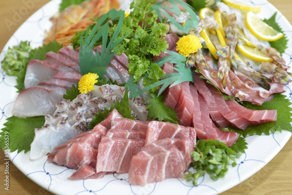 Obraz 刺身の盛り合わせ