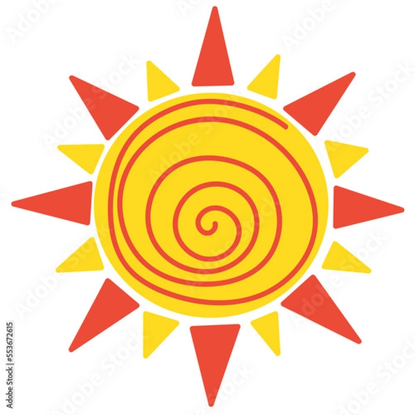 Fototapeta Sun vector illustration in flat color design