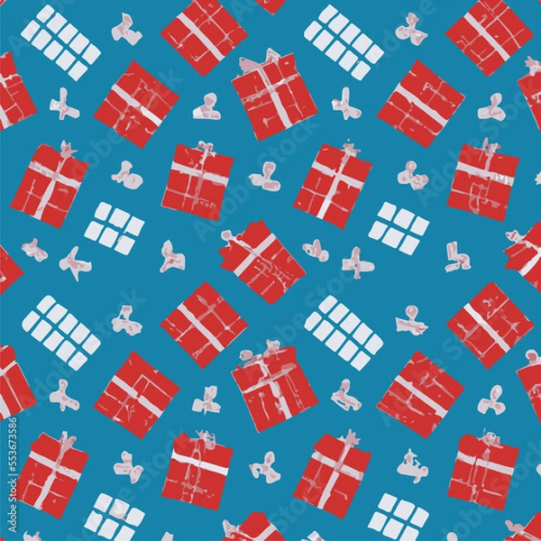 Fototapeta New Year Gift Pattern