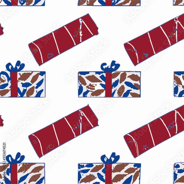 Fototapeta New Year Gift Pattern