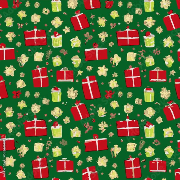 Fototapeta New Year Gift Pattern