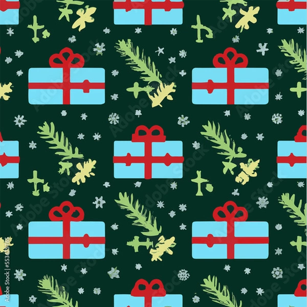 Fototapeta New Year Gift Pattern