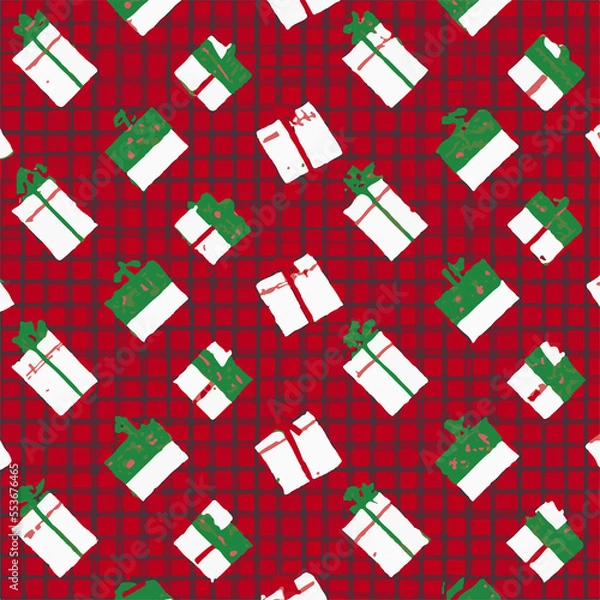 Fototapeta New Year Gift Pattern