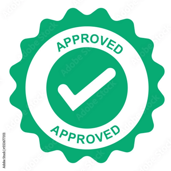 Fototapeta Green check mark icon set isolated on white background. circle tick approved symbol. vector Illustration. Approved label icon sign vector set. Collection of approval badge with check mark symbol illus