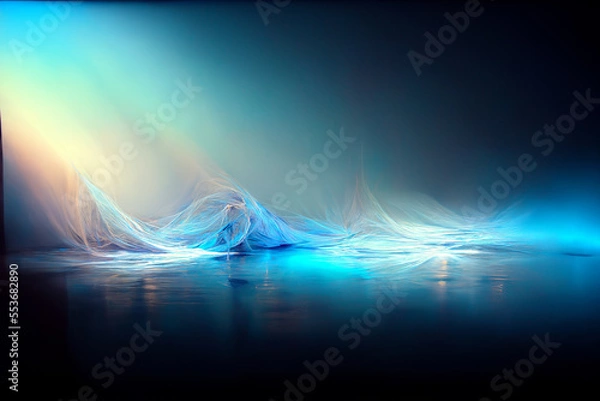 Obraz 青を基調とした柔らかなライト　Generative AI