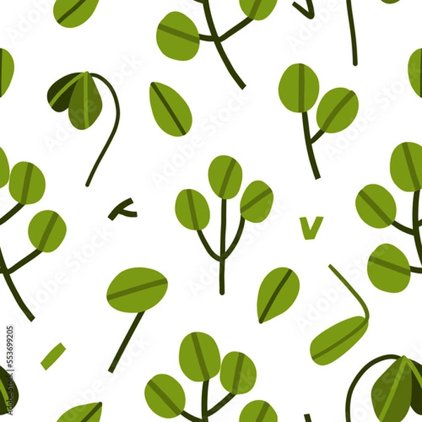 Fototapeta Hand drawn vector abstract graphic clipart illustrations seamless pattern of composition with doodle shapes of blossom flower,leaves and leaves branch.Modern nature background design concept pattern.