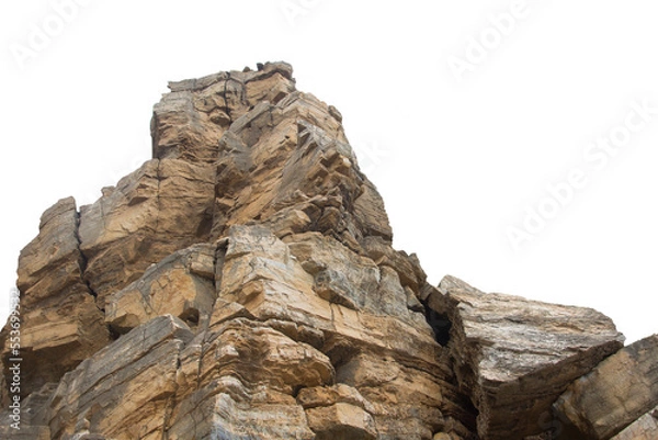 Obraz Isolated PNG cutout of a cliff on a transparent background, ideal for photobashing, matte-painting, concept art