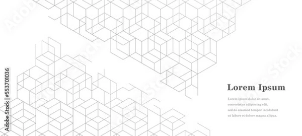 Fototapeta 幾何学 抽象 白 グレー 六角 背景 透過