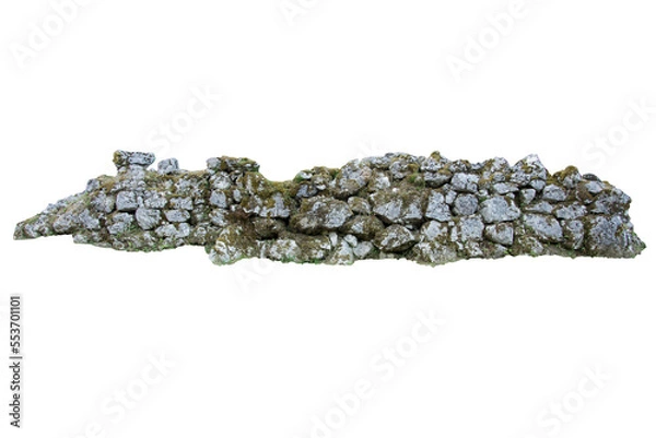 Obraz Isolated PNG cutout of a rock wall ruin on a transparent background, ideal for photobashing, matte-painting, concept art
