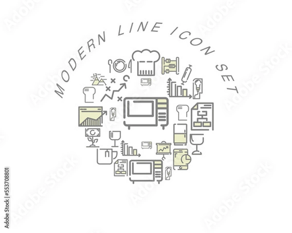 Fototapeta Vector modern line icon set