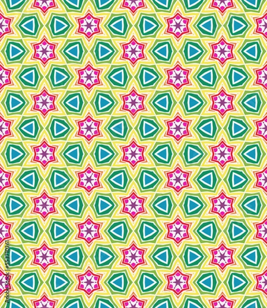 Fototapeta Multi color seamless abstract pattern. Background and backdrop. Multi Colored. Colorful ornamental design. Colored mosaic ornaments. Vector graphic illustration. EPS10.