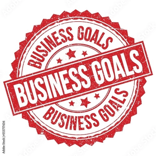 Fototapeta BUSINESS GOALS text on red round stamp sign