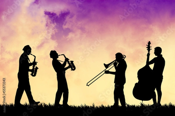 Obraz Musicist at sunset