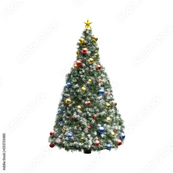 Obraz decorated christmas tree isolated