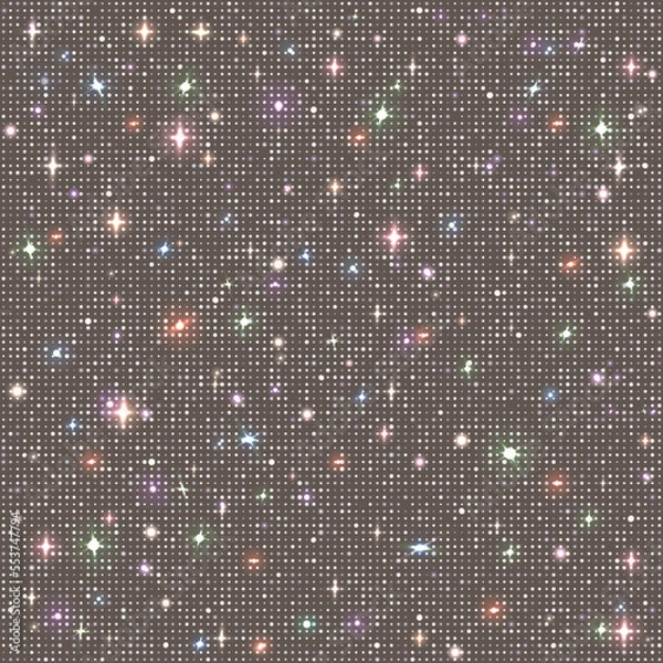 Obraz Abstract seamless glitter background. Shiny texture with sparkles. Bedazzled surface with glittering stars. 