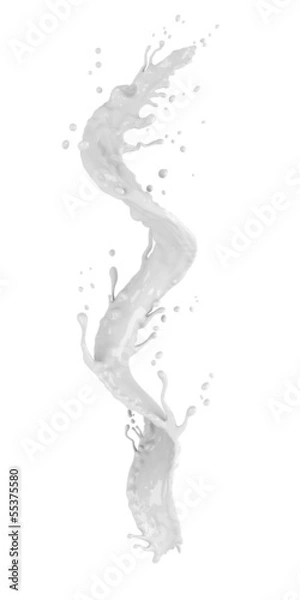 Obraz Milk splash isolated on white