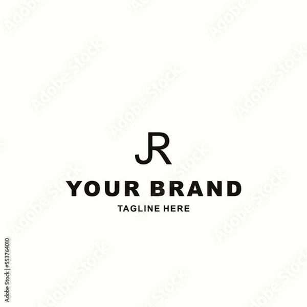 Fototapeta JR letter logo in black color
